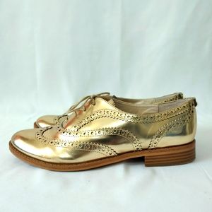 Sam Edelman Gold Lace-up Oxford Sz 9M